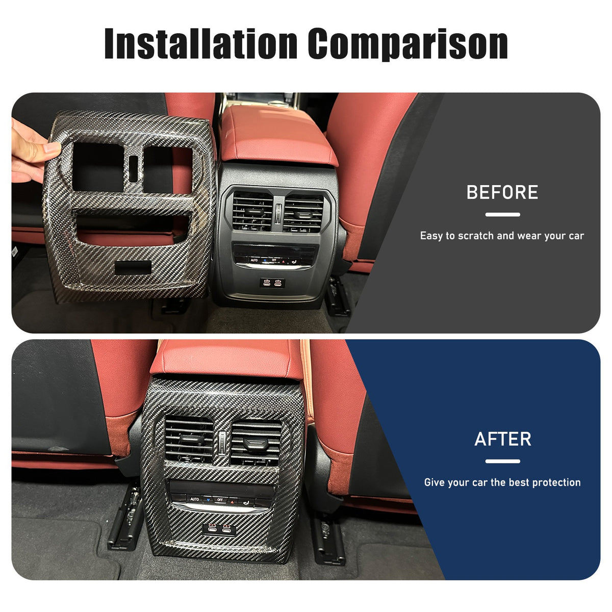 Real Carbon Fiber Rear Air Vent Frame Trim For BMW 4 Series G22/G23/G26 2020+ 14