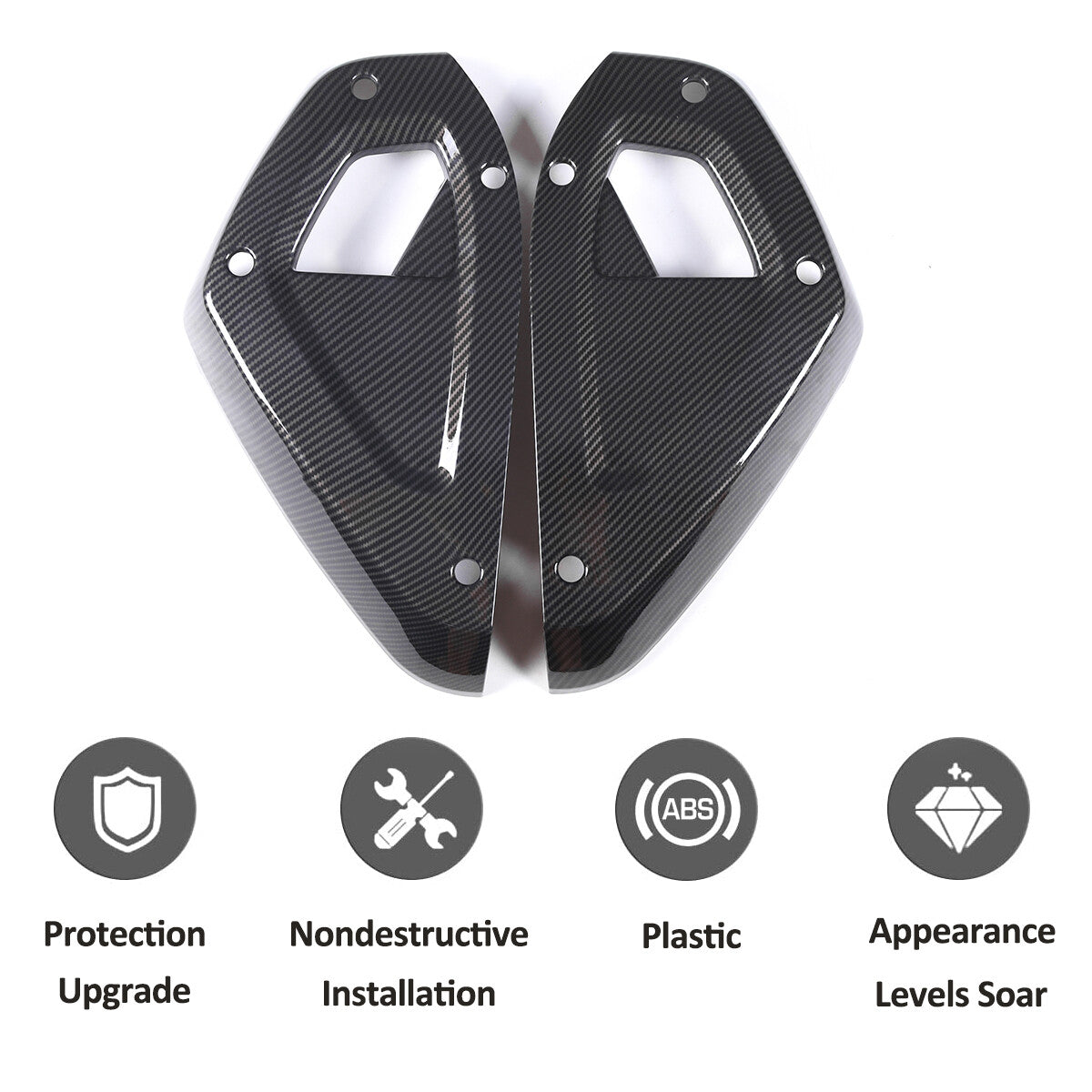 Carbon Fiber Style Dashboard Side Panel Cover Trim For Land Rover Defender 20-23 8