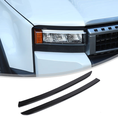 Glossy Piano Black Front Headlight Eyebrow Trim For Toyota Prado LC250 2024+ US 19