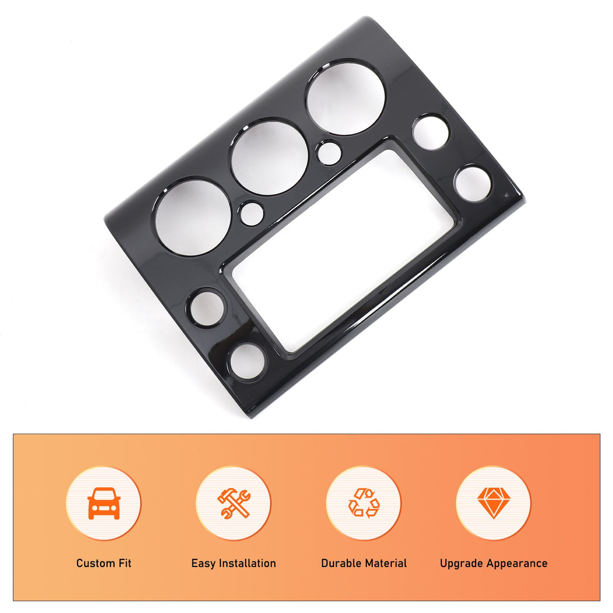 Piano Black ABS Navigation Decorative Panel For Toyota FJ Cruiser 2007-2021 11