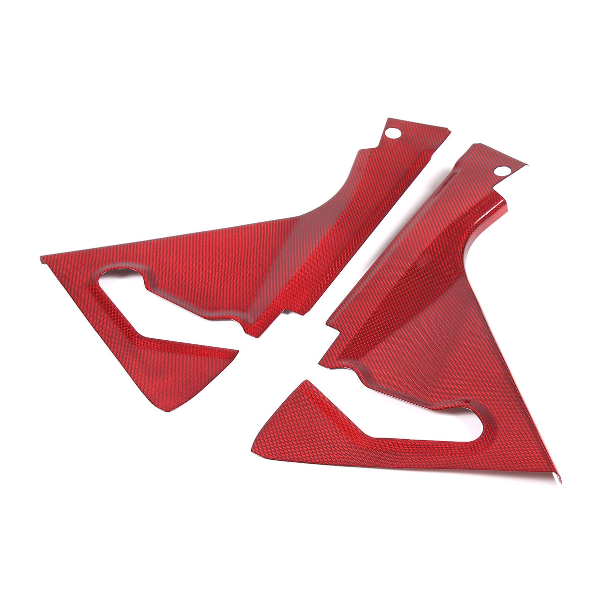 Red Real Carbon fiber Front Hood Lift Support Corner Cover For Corvette C8 20-26 17