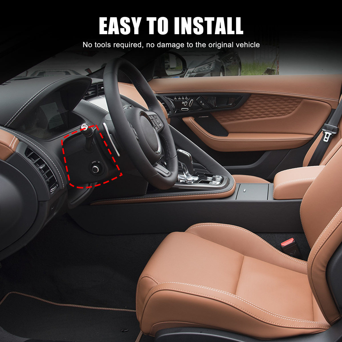 Forged Carbon fiber Steering Wheel Base Trim Cover For Jaguar F-TYPE 2013-2024 18