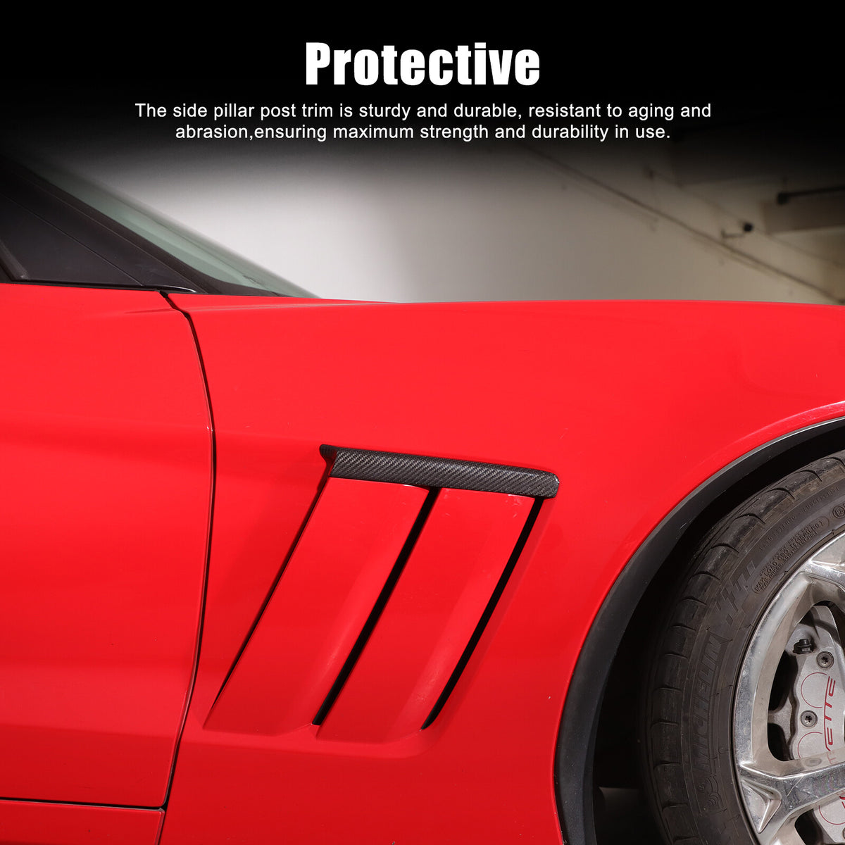 Real Carbon Fiber Side Fender Air Vent Trim For Corvette C6 GS/Grand Sport US 16