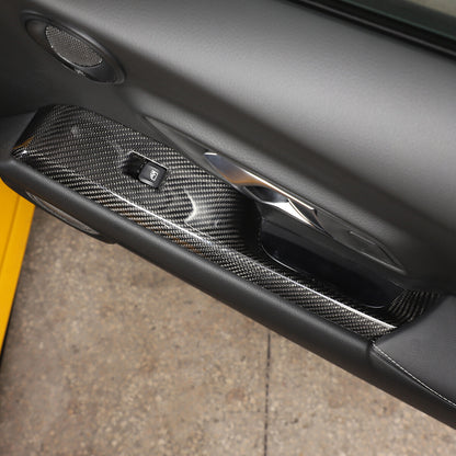 Carbon Fiber Window Lift Panel Trim Cover For Toyota Supra 19-23 6
