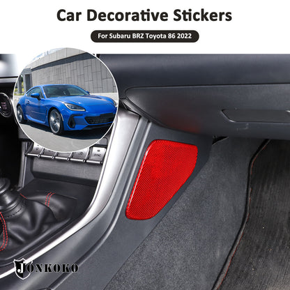 Red Real Carbon Fiber Interior Center Console Trim Set Kit For Subaru BRZ 22+ 51