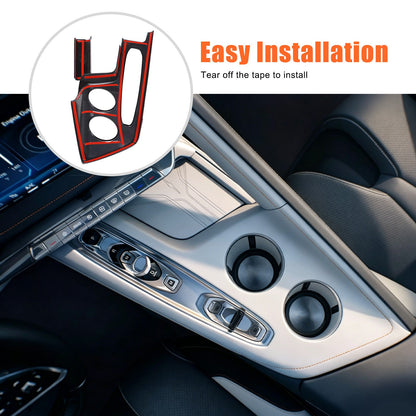 Carbon Fiber ABS Center Console Gear Shift Panel Trim Cover For Corvette C8 26+ 8