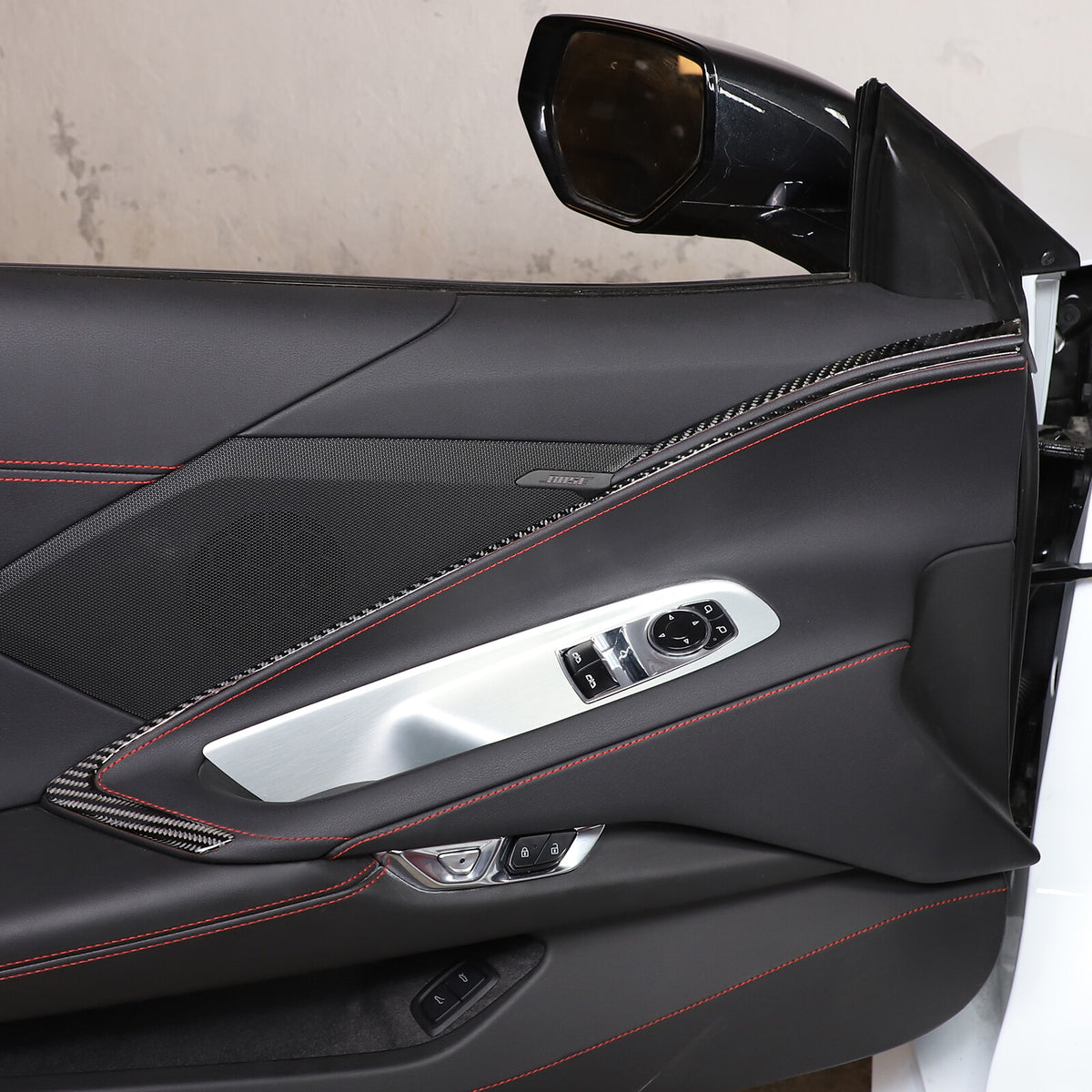 Real Carbon Fiber Interior Inner Door Strip Trim Cover For Corvette C8 2020-2026 9