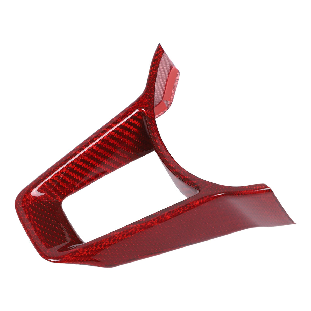 Red Real Carbon Fiber Steering Wheel U-Shape Base Trim For Nissan 400Z Z34 7