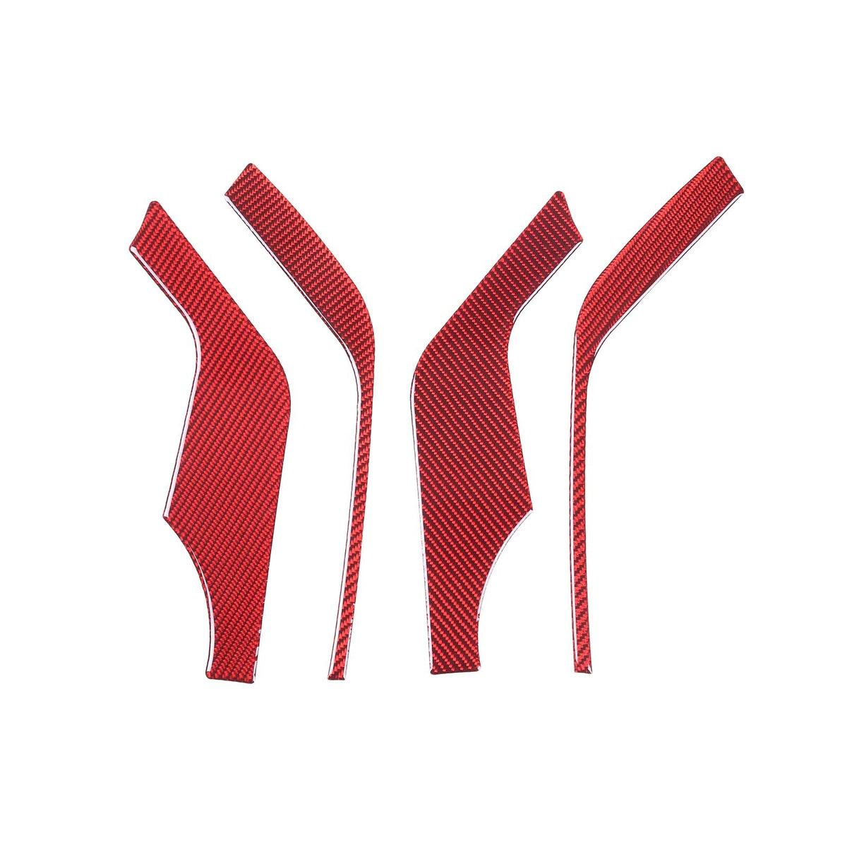 Red Soft Carbon Fiber Interior Decor Trim Kit Cover Set For Corvette C8 20-25 194