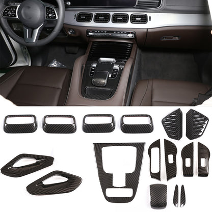 ABS Carbon Fiber Interior Center Trim Set For Benz GLE W167 GLS X167 2020-2022 1