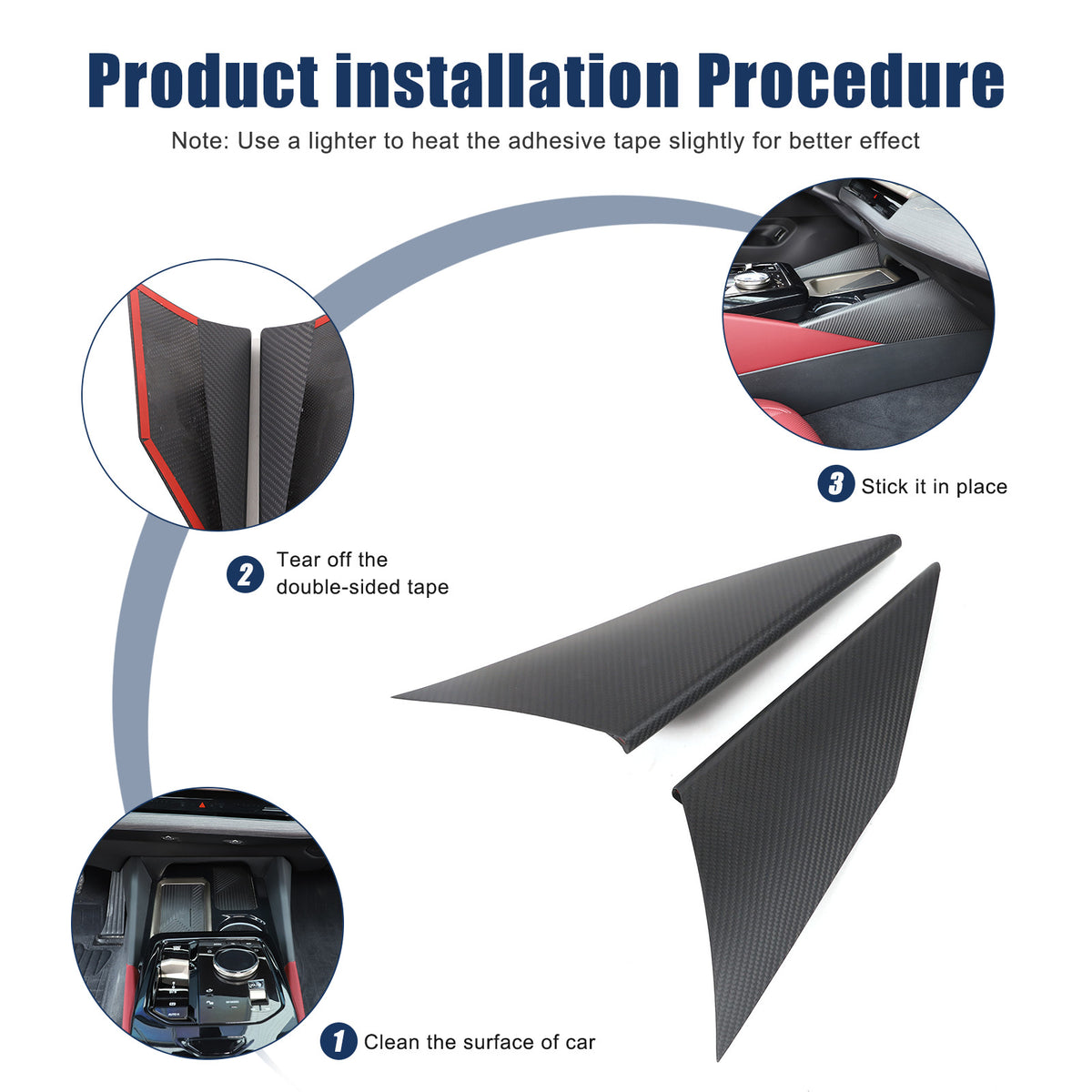 Matte Carbon Fiber Inner Console Side Panel Trim For BMW 5 Series G60 i5 2024+ 18