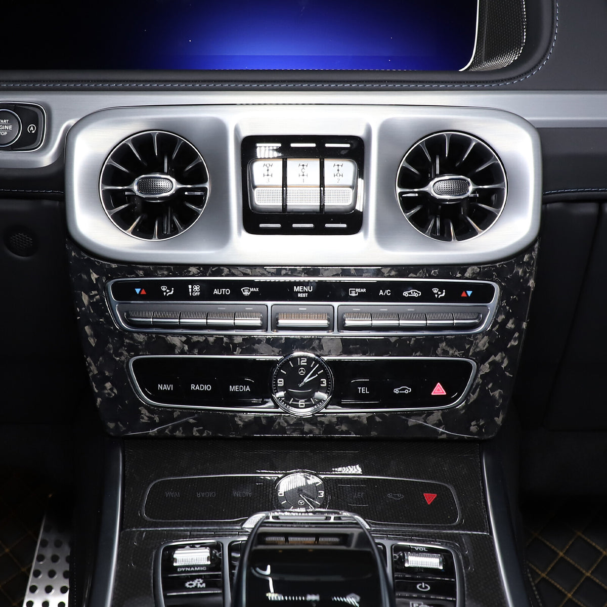 Forged Carbon Center Console Volume Mode Trim For Benz G Class W463 G500/63 19+ 13