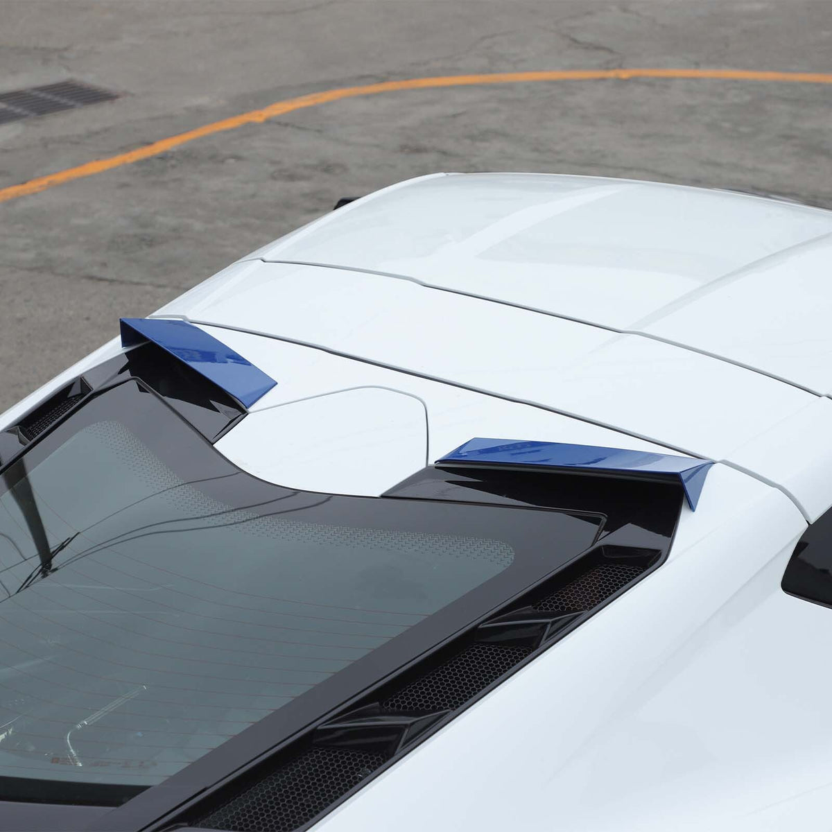 Blue Rear Windshield Spoiler Anti-wind Buffeting Deflector for Corvette C8 Coupe 23