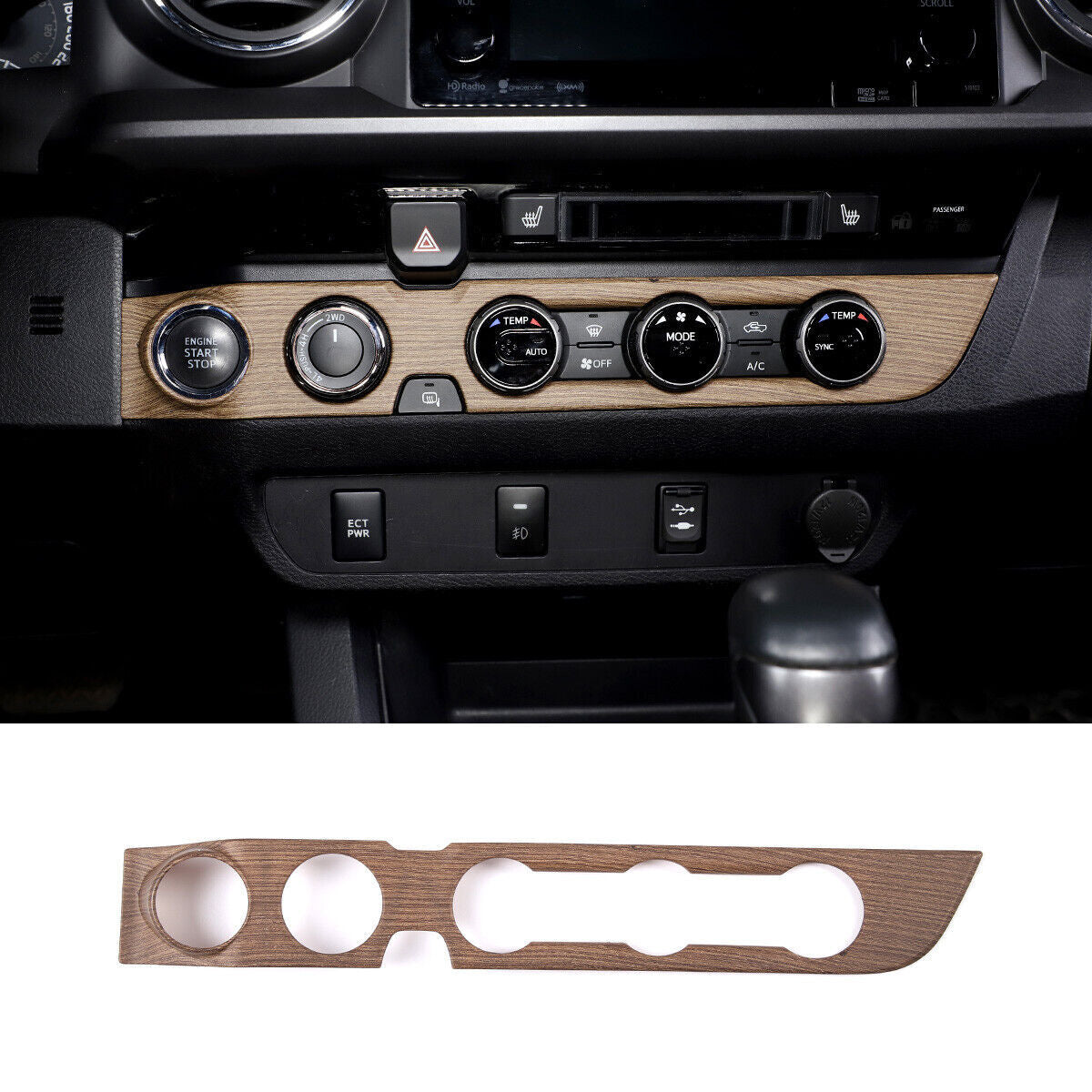 Wood Grain Interior Whole Set Panel Cover Trim Kit For Toyota Tacoma 2016-23 2