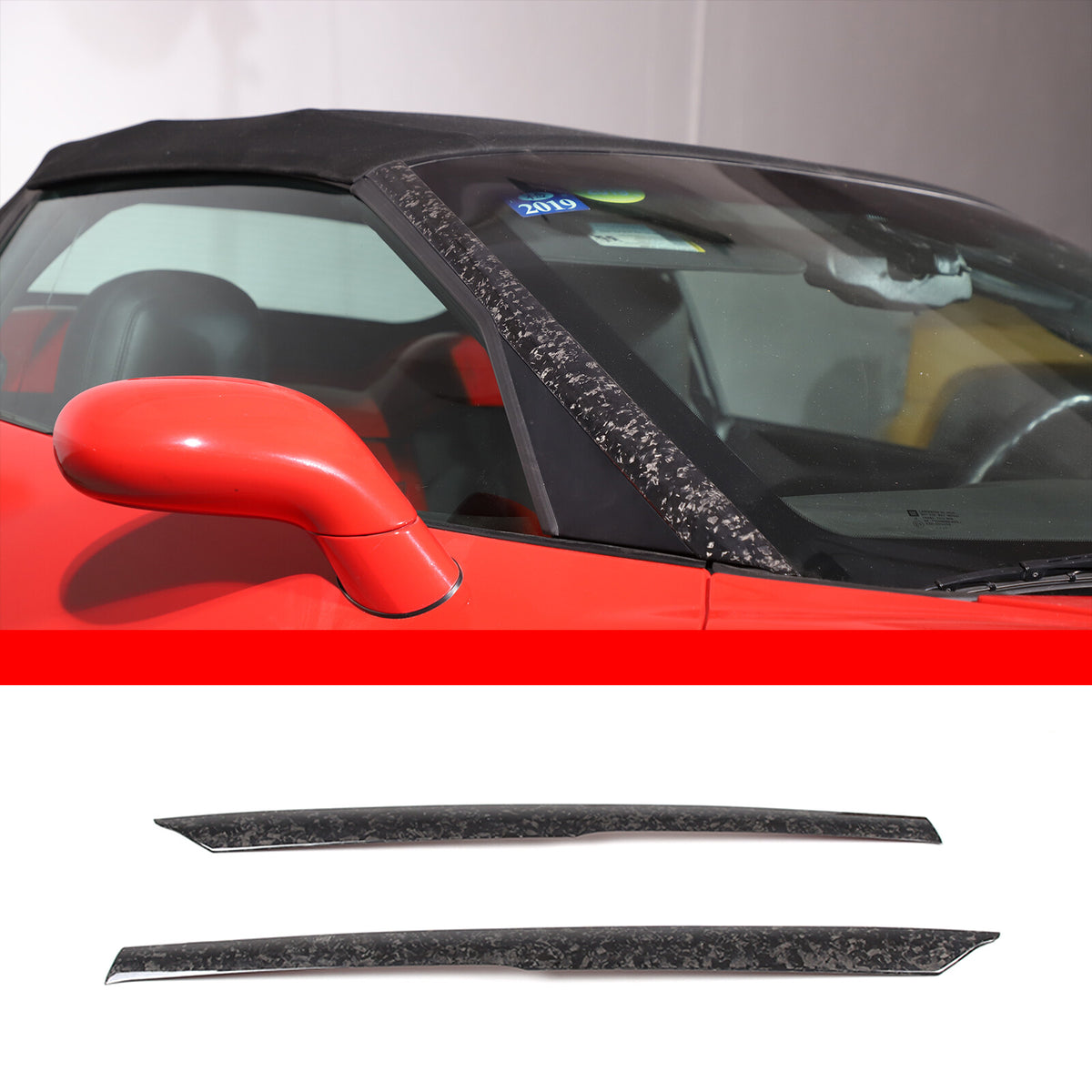 Forge Carbon Fiber Exterior Windshield A-Pillar Cover Trim For Corvette C6 05-13 4