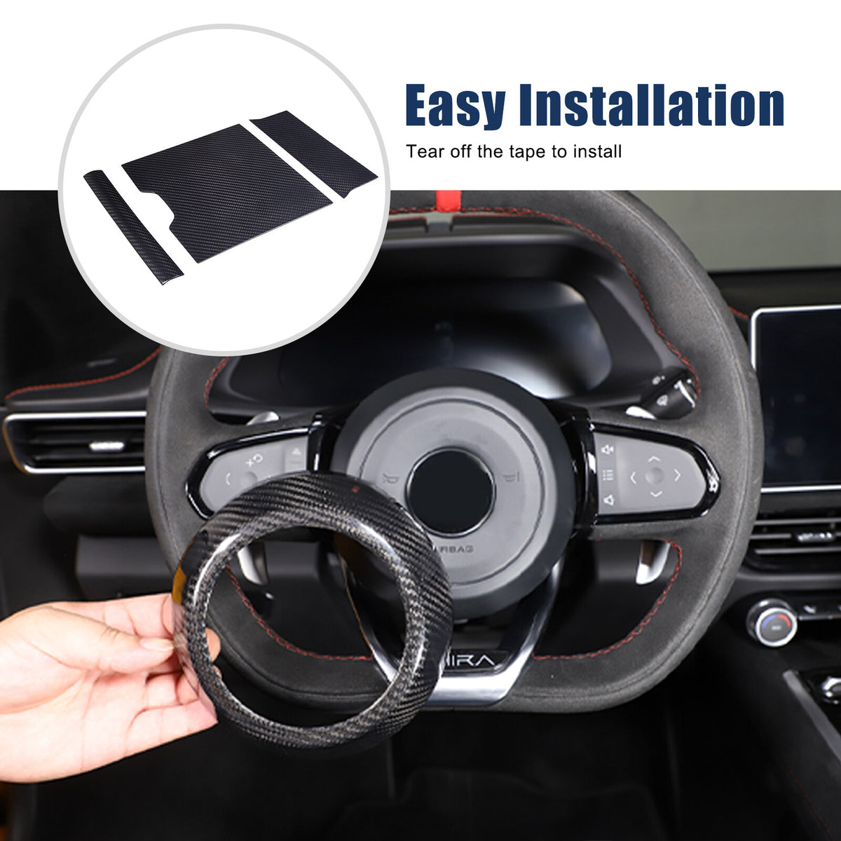Real Carbon Fiber Steering Wheel Center Surround Cover For Lotus EMIRA 22-25 US 6