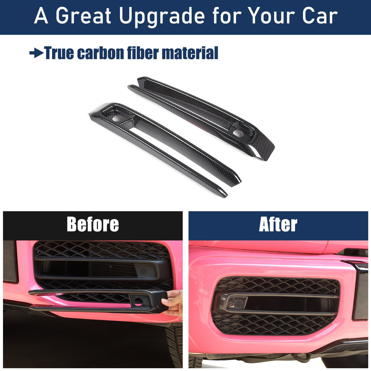 Real Carbon Fiber Front Fog Light Trim For Benz G-Class W463A W464 G63 AMG US 12