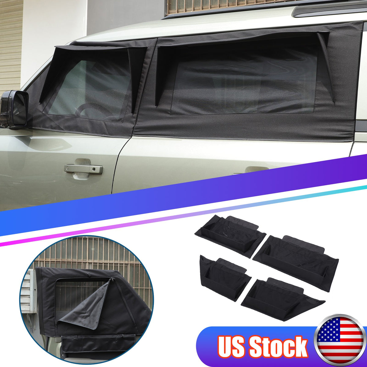 Front Rear Car Door Window Cover Sun Shades For LR Defender L663 20+ US 1