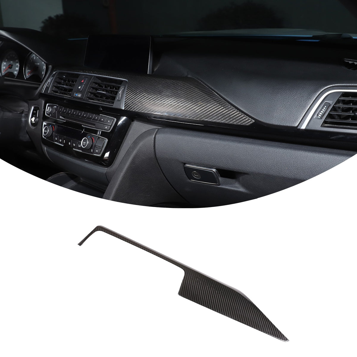 Real Carbon Fiber Central Console Dashboard Trim For BMW M3 M4 F80 F82 2014-2019 18