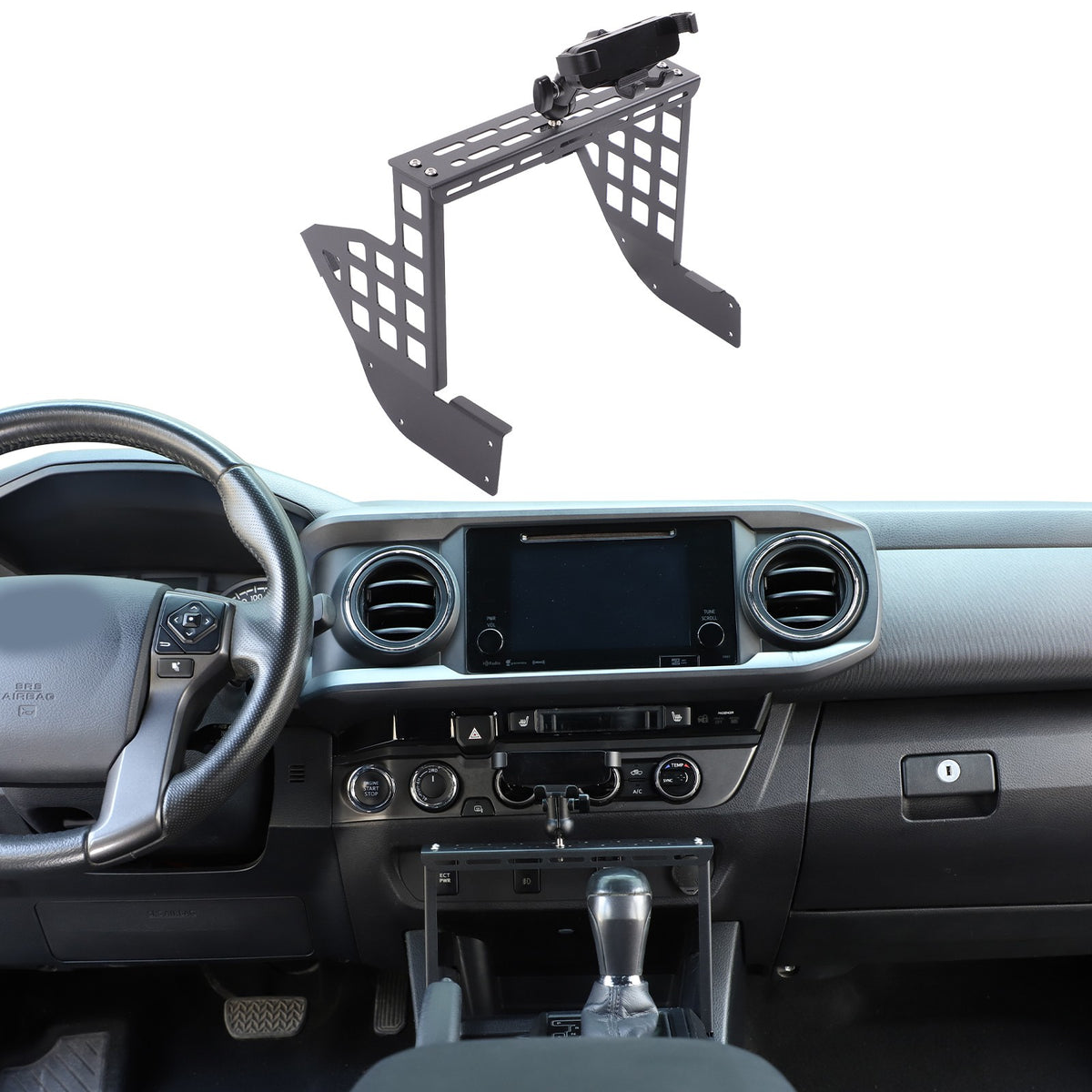 Center Multifunctional Expanding Phone Mount Bracket For Toyota Tacoma 2016-2022 11