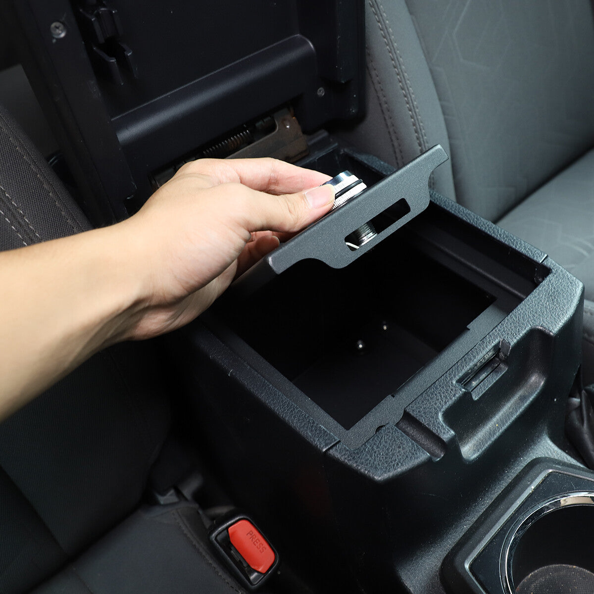 Center Console Safe Storage Box W/Lock For Toyota Tacoma 2016-2023 US 16