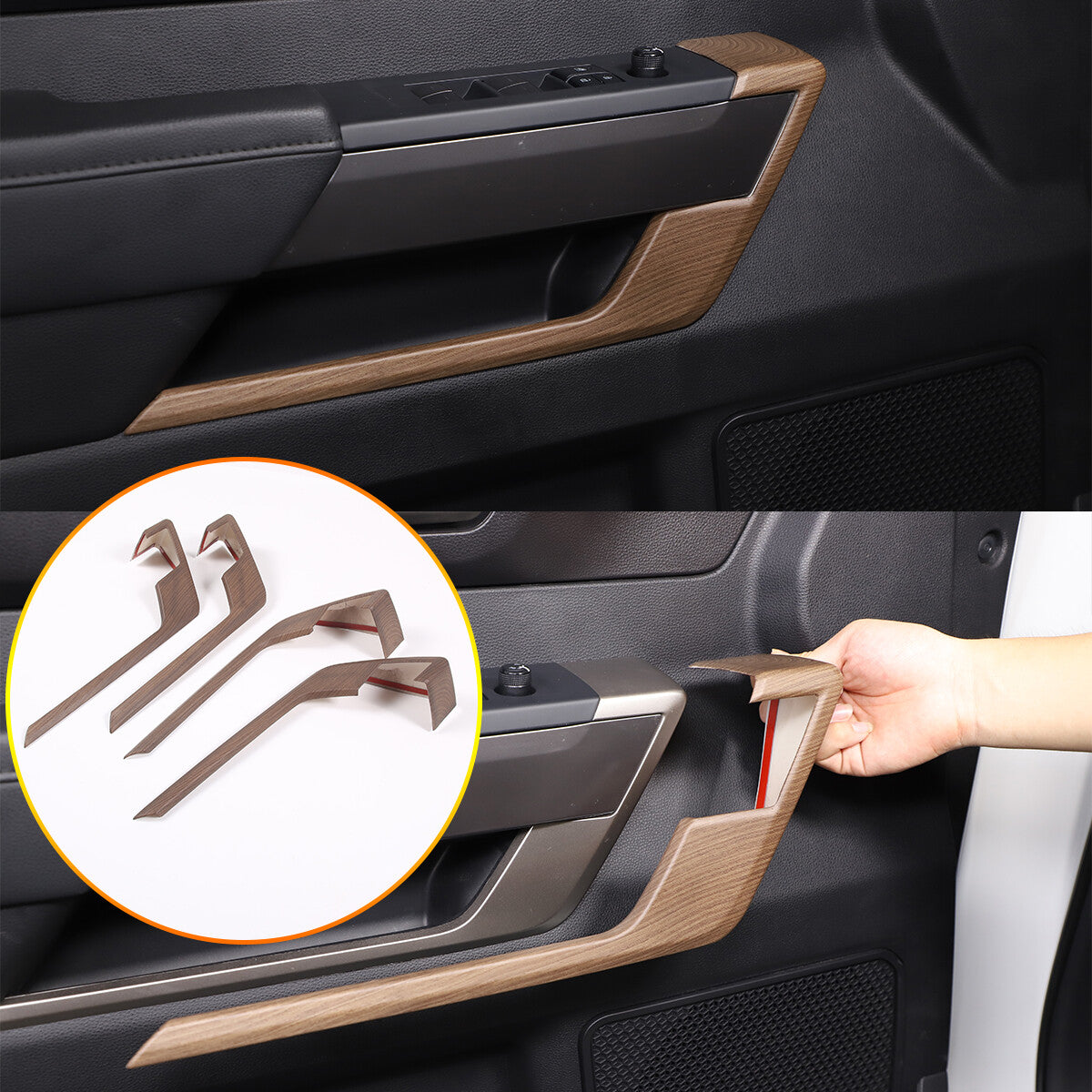Pear Wood Interior L Strip Door Panel Trim For Toyota Tundra Sequoia 2022-26 US 2
