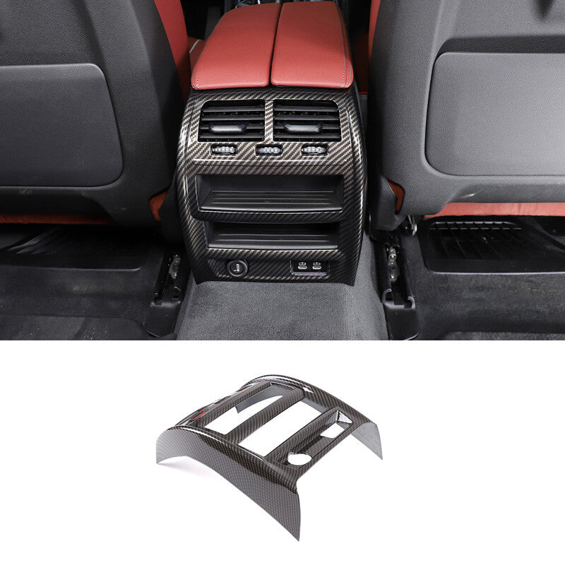 Carbon Fiber Color Rear Air Vent Outlet Frame Trim For BMW 5 Series G30 2020-22 1