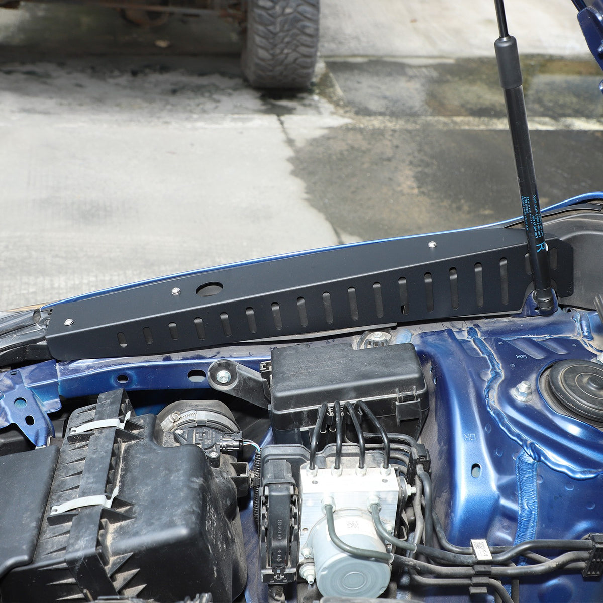 Black Aluminum Engine Bay Side Reinforcement Plate For Subaru WRX VB 2022+ 15