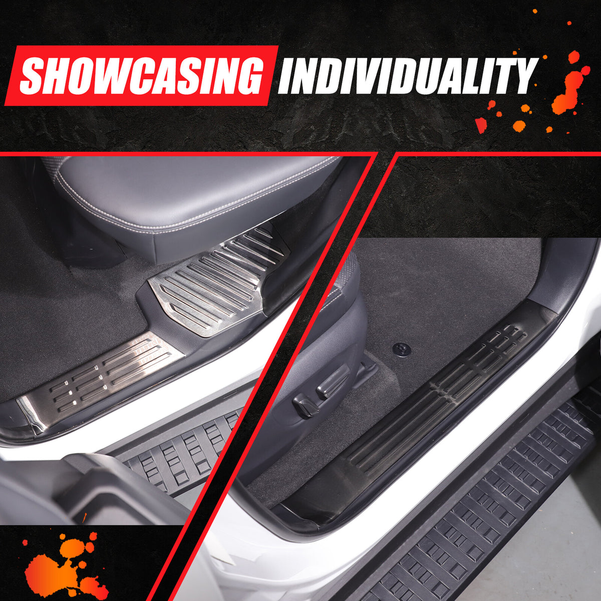 Black Interior Door Sill Guard Protector Cover For Toyota Land Cruiser LC250 US 18