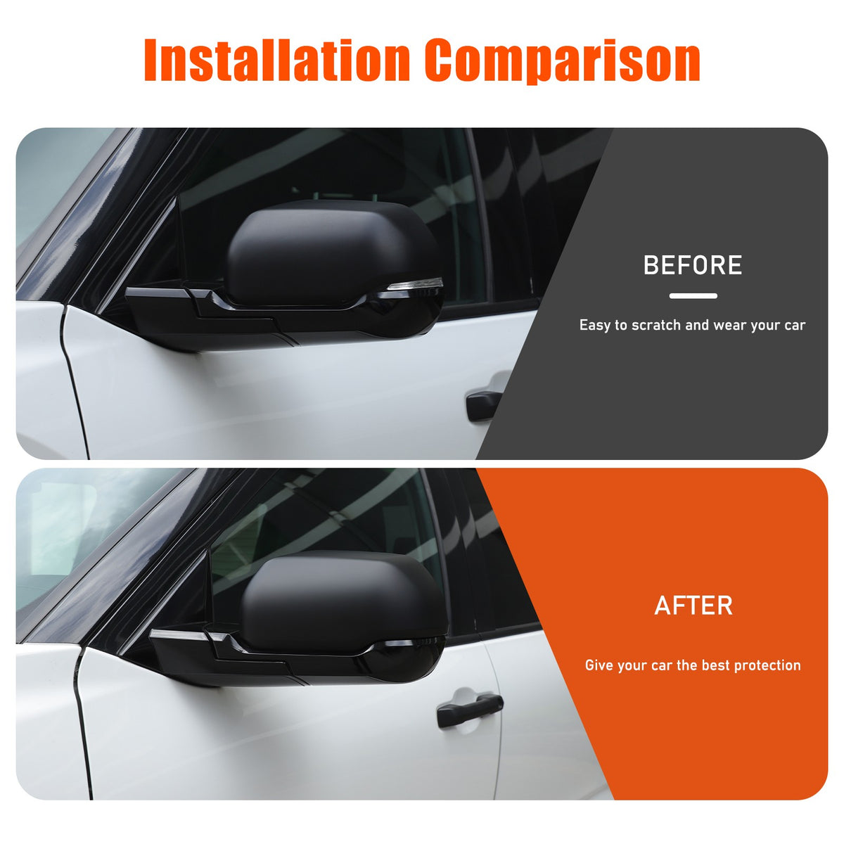 Matte Black Exterior Rearview Mirror Cover Trim For Toyota Tundra/Sequoia 2022+ 22