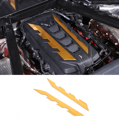 Yellow Alloy Engine Bay Panel Rear Crossmember Cover Set For CORVETTE C8 2020+ 18