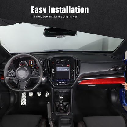 Red Real Carbon Fiber Center Console Panel Trim For Subaru WRX VB Crosstrek 22+ 8
