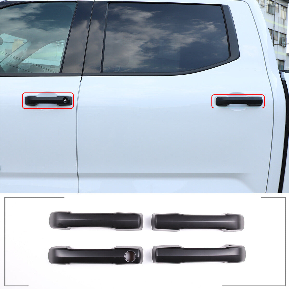 5pcs Matte Black Door Handle Cover & Tailgate Trim For Toyota Tundra 2022-2026 5