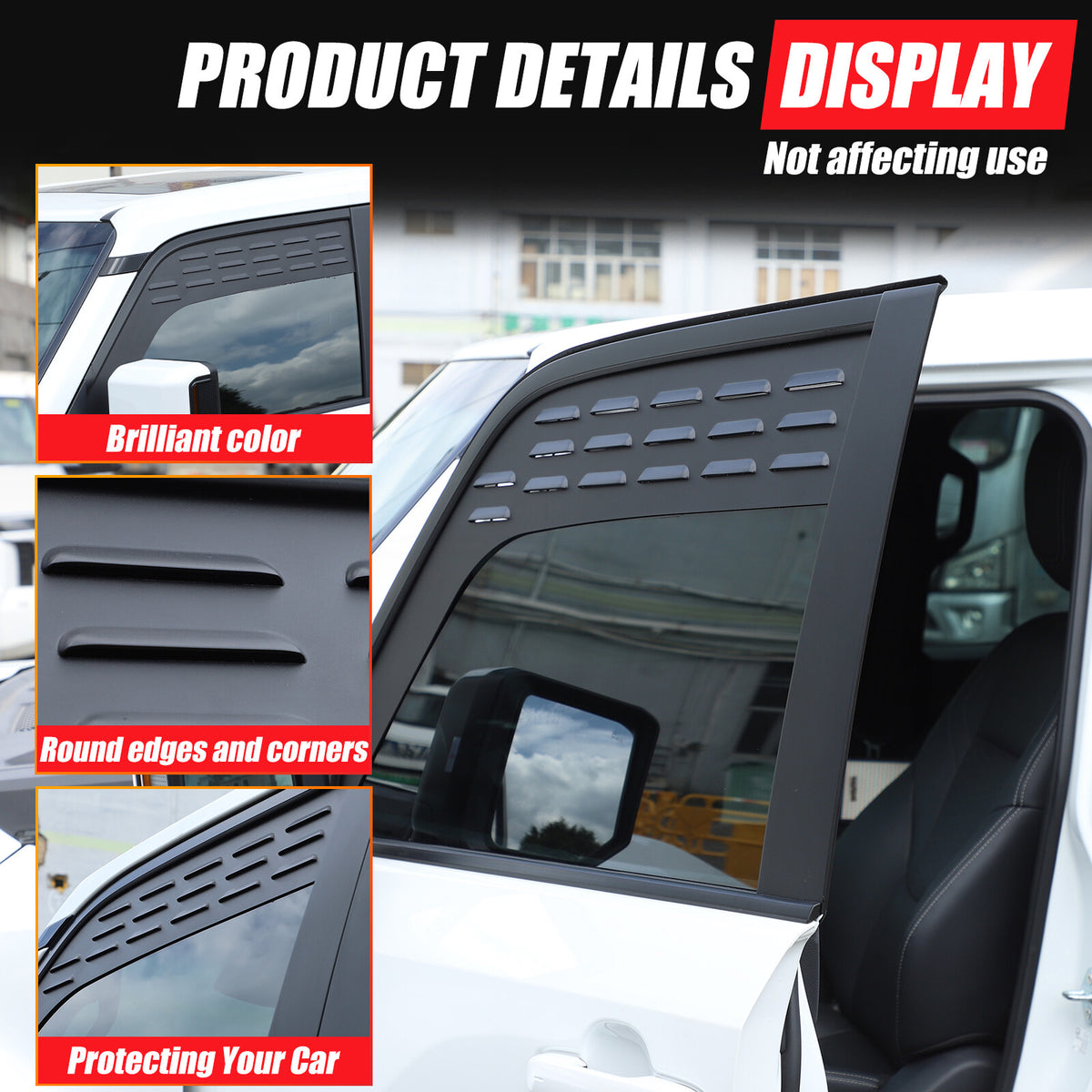Front Door Window Louver Air Vent Panel Trim For Toyota Land Cruiser LC250 24+ 24