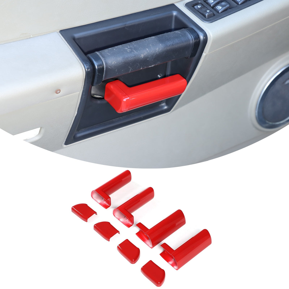 Sport Red ABS Inner Interior Door Handle Cover Trim For Hummer H2 2003-2007 US 2