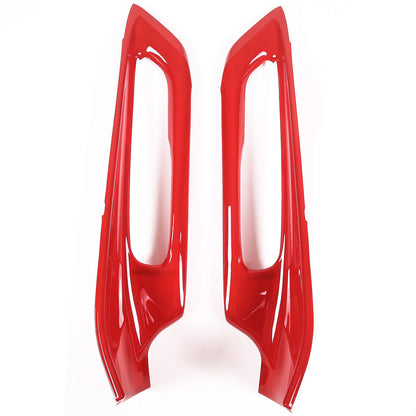Red ABS Interior Door Window lift Panel Trim Cover Fits For Corvette C8 2020-26 14