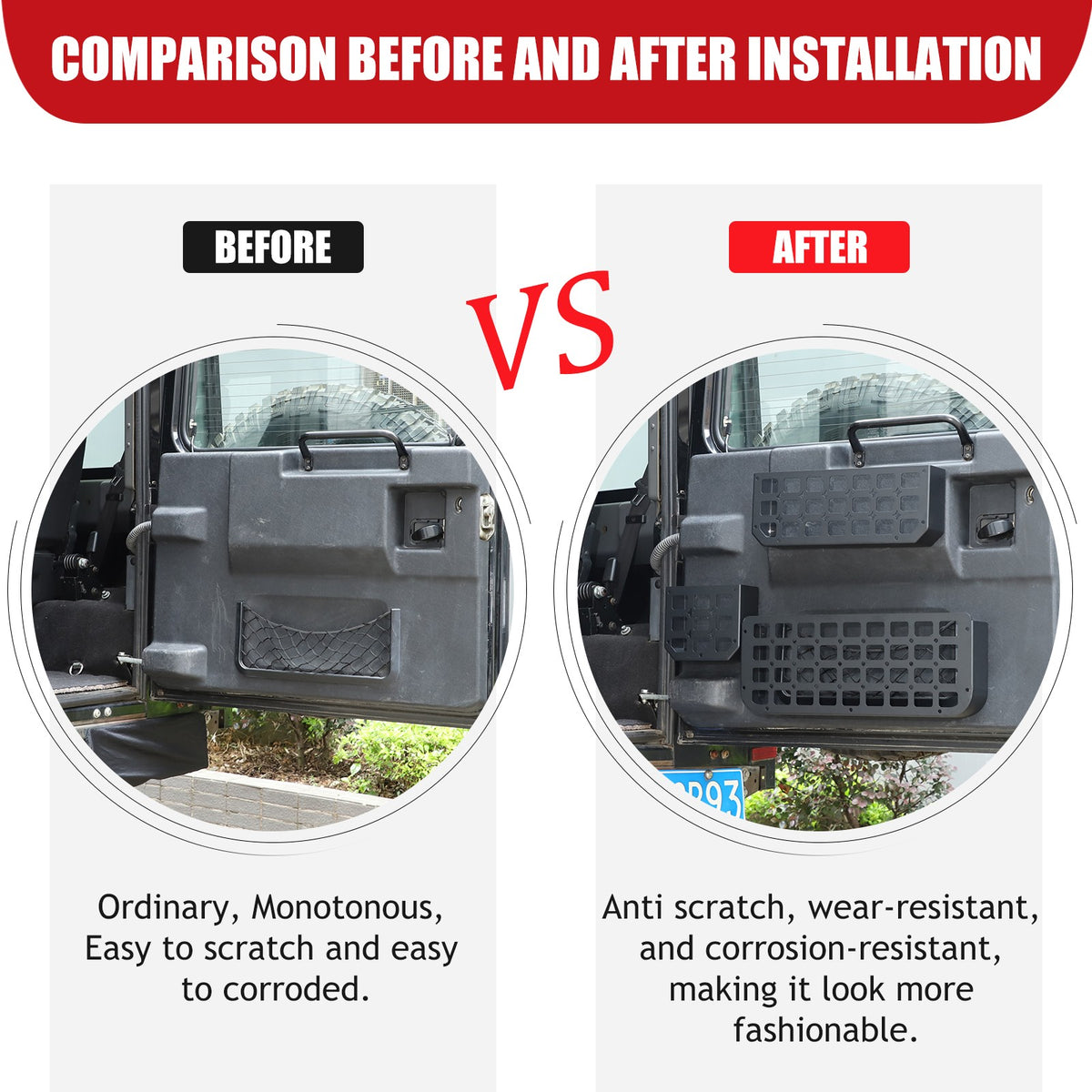 Tailgate Molle Panel Storage Basket For Land Rover Defender L316 2004-2018 51