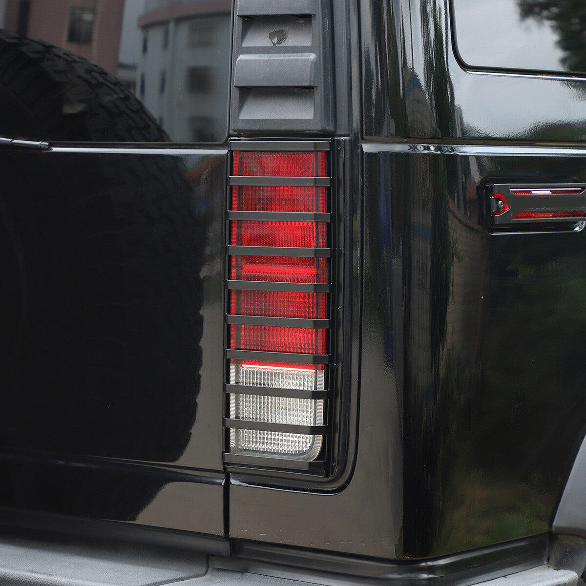 Carbon Steel Rear Tail Light Grille Guard Cover Trim Protection For Hummer H2 17