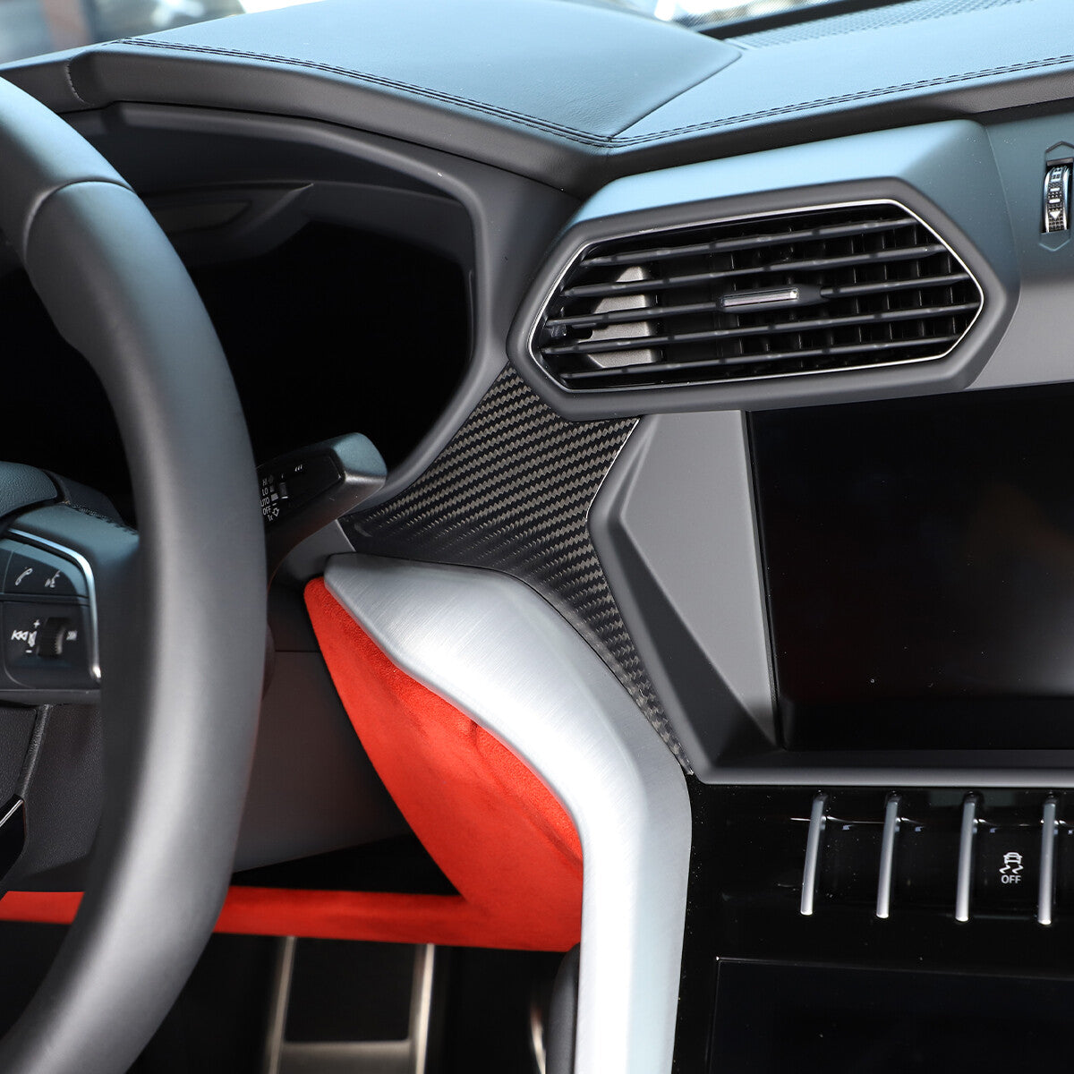 Real Carbon Firber Front Dashboard Strip Cover Trim For Lamborghini Urus 2018-23 11