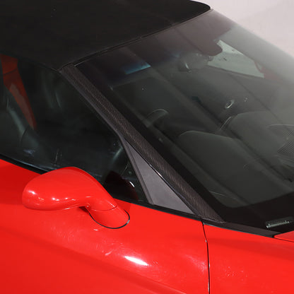 Real Dry Carbon Fiber Front A-Pillar Decorative Cover Trim For Corvette C6 05-13 4