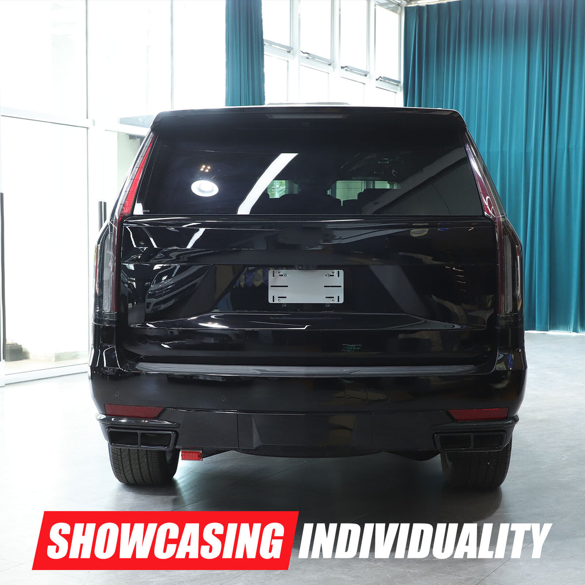Glossy Black Rear Muffler Tail Pipe Cover Trim For Cadillac Escalade 2021-2024 18
