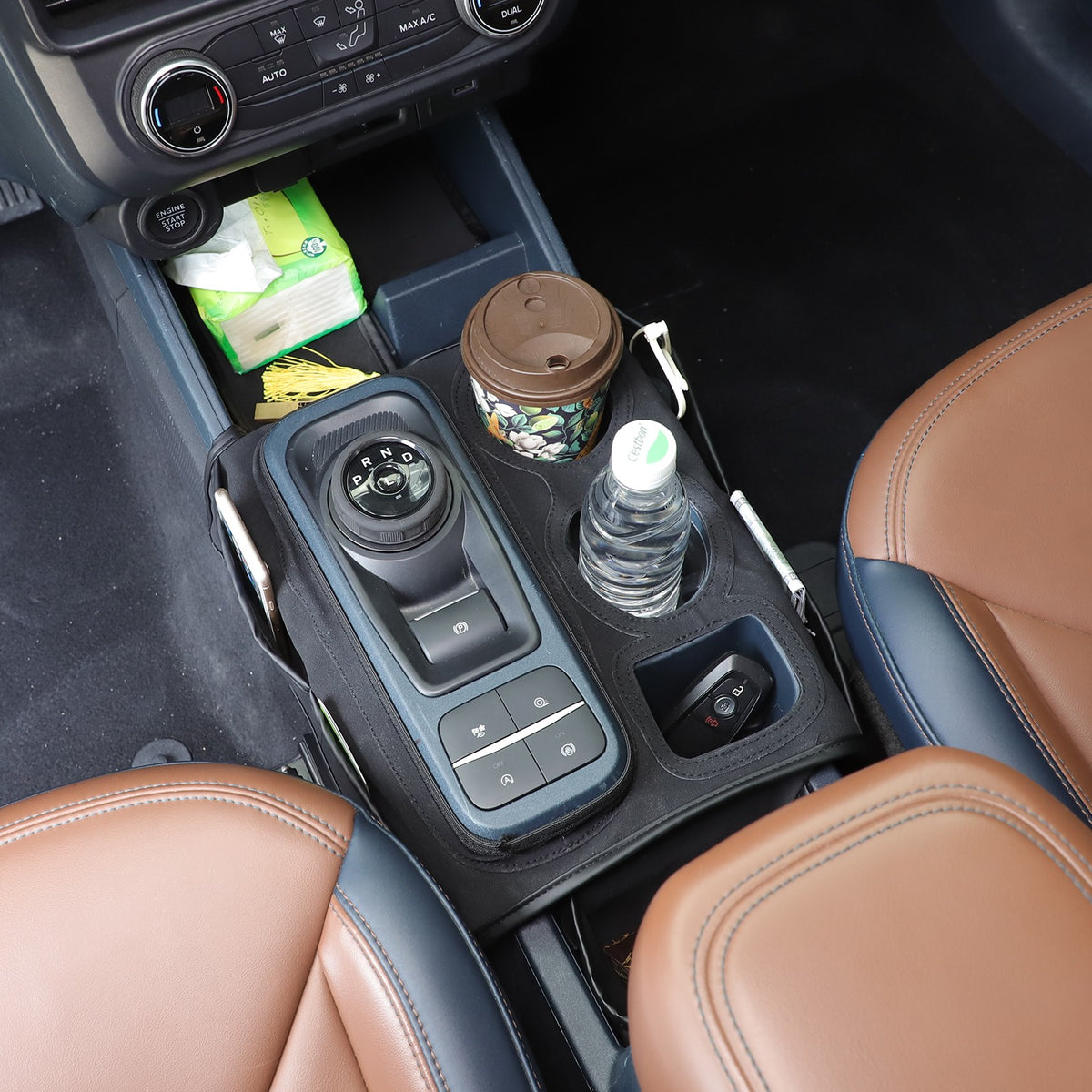 Suede Cloth Center Console Gear Shift Trim Cover For Ford Maverick 2022+ US 14