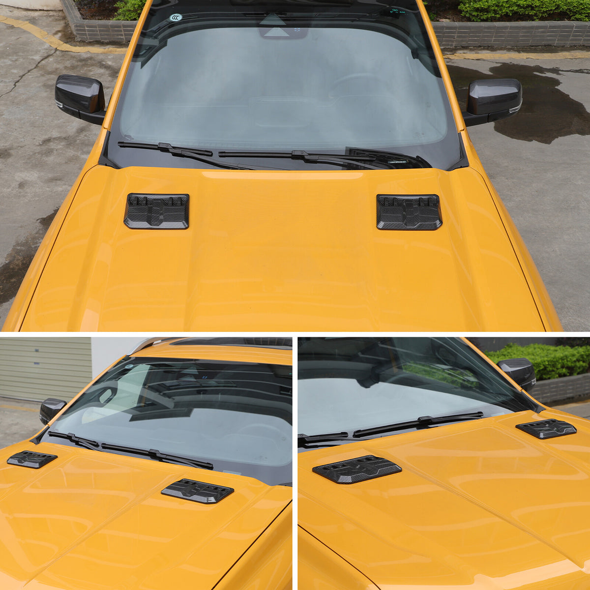 ABS Carbon Fiber Hood Engine Air Vent Cover Trim For Ford Ranger T9 2023-2024 21