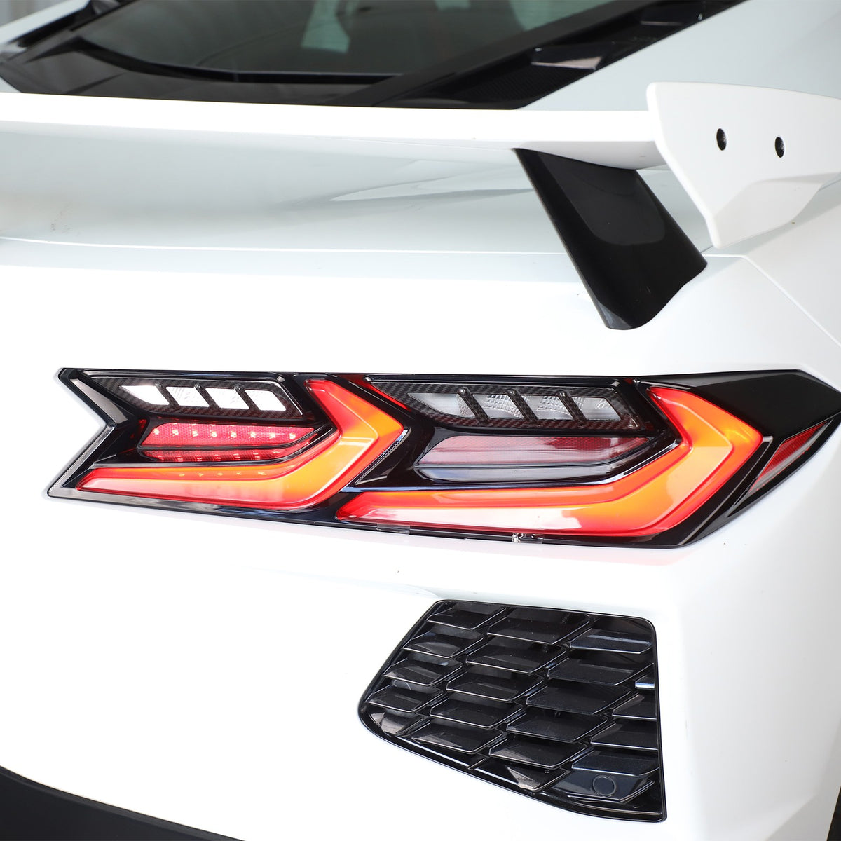 Real Carbon Fiber Reverse Light Protector Frame Trim For Corvette C8 2020+ 14
