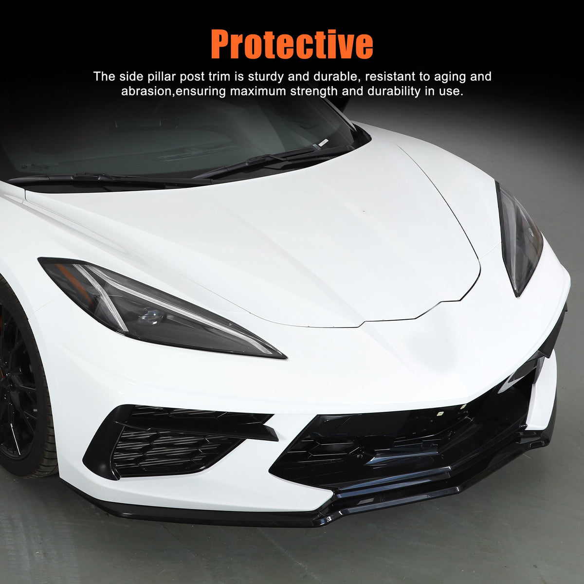 Replacement Black Front Bumper Lip Kit Splitter Exterior For Corvette C8 20+ US 6