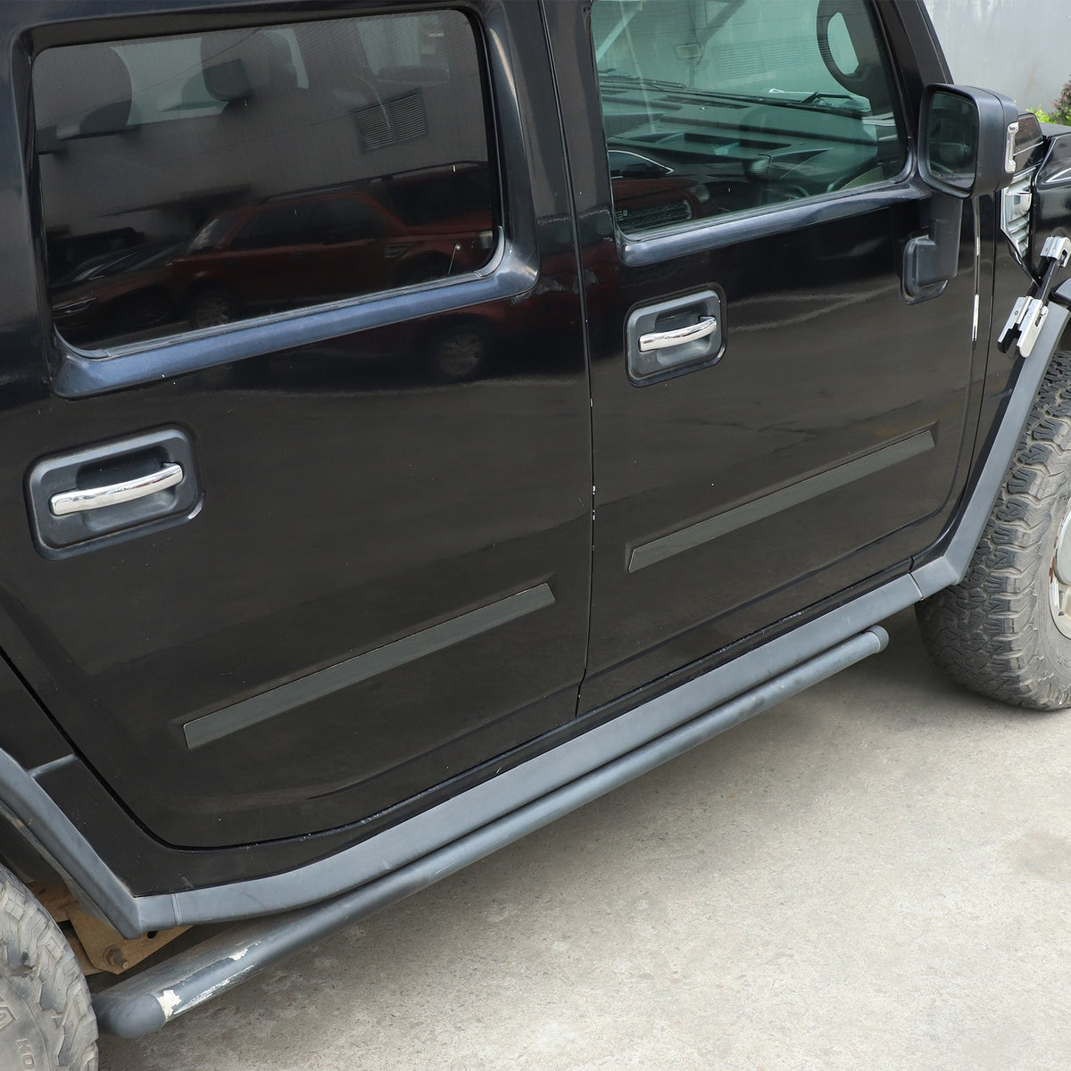 Black Titanium Stainless Steel Body Molding Trim Strips For Hummer H2 2003‑2009 17