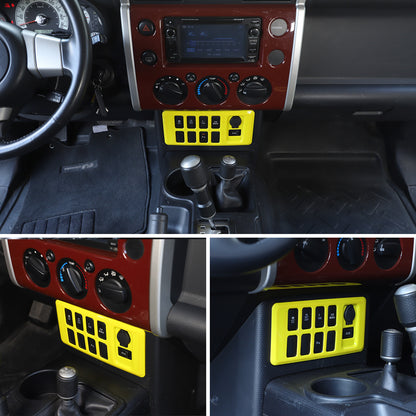 Yellow ABS Interior Center Console Trim Cover for Toyota FJ Cruiser 2007-2021 14
