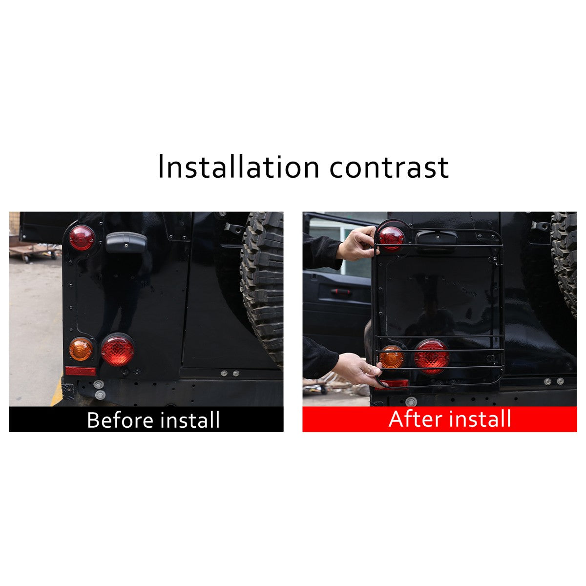 Silver Taillight Lamp Decor Cover Guards For Land Rover Defender L316 2004-2018 16