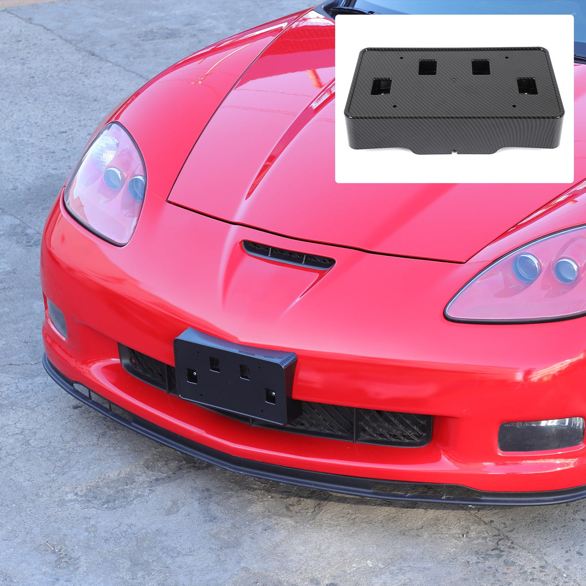 Carbon Fiber Front License Plate Bracket Holder For Corvette C6 05-13 US Version 22