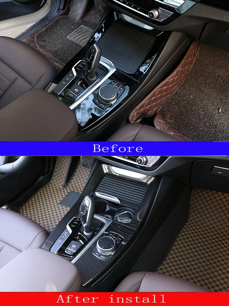 For BMW X3 G01 X4 G02 18-2021 ABS Carbon Interior Console Gear Shift Panel Trim 8